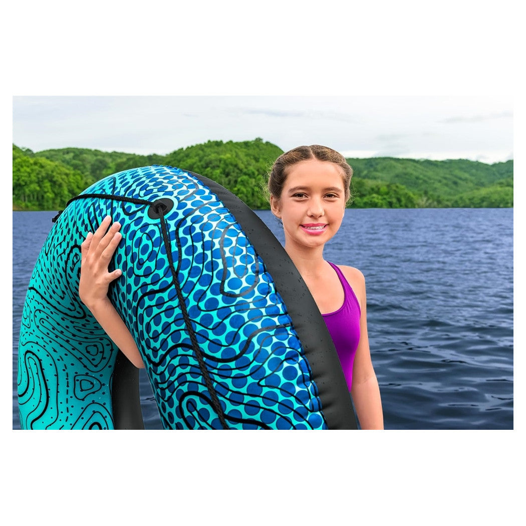 Trade Shop - Salvagente Ciambella Gonfiabile Con Motivi Ondulati Breeze Rider 106x106x27cm 36401 -