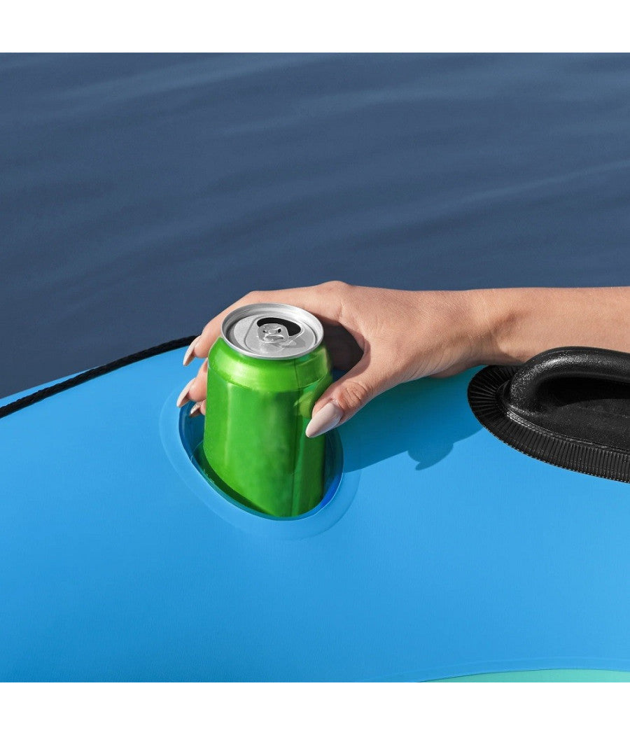 Trade Shop - Salvagente Ciambella Gonfiabile Poltrona Con Maniglie Portabicchieri Corda 43108 -