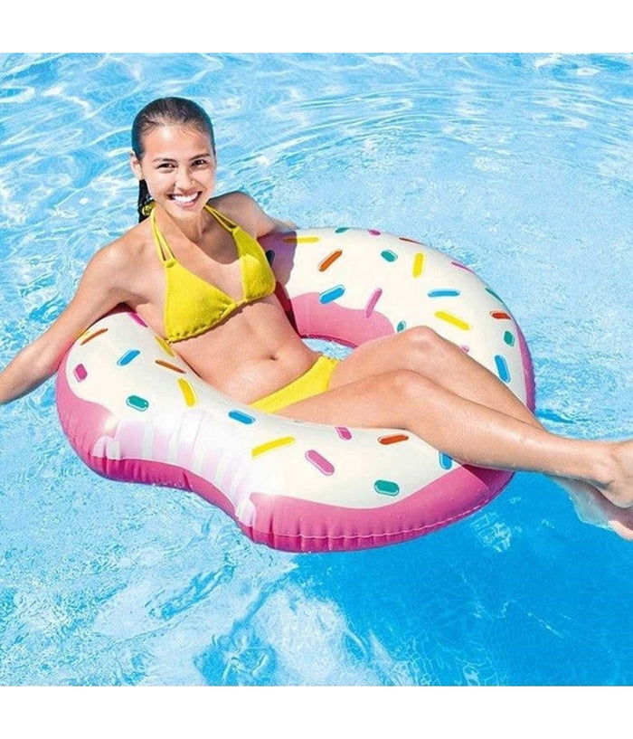 Salvagente Ciambella Gonfiabile Stampa Donuts Mangiucchiata 107 Cm Mare Piscina         
