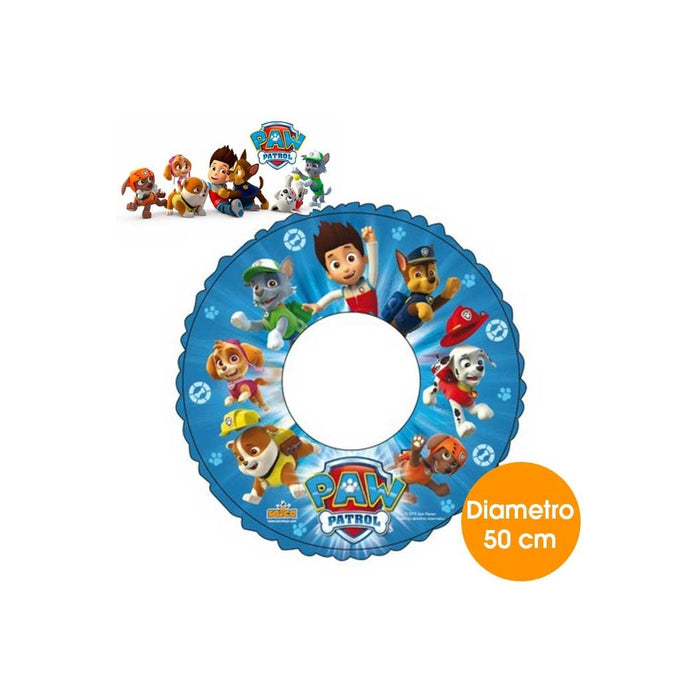 Trade Shop - Salvagente Da Mare O Piscina Bambini Diametro 50 Cm Paw Patrol -