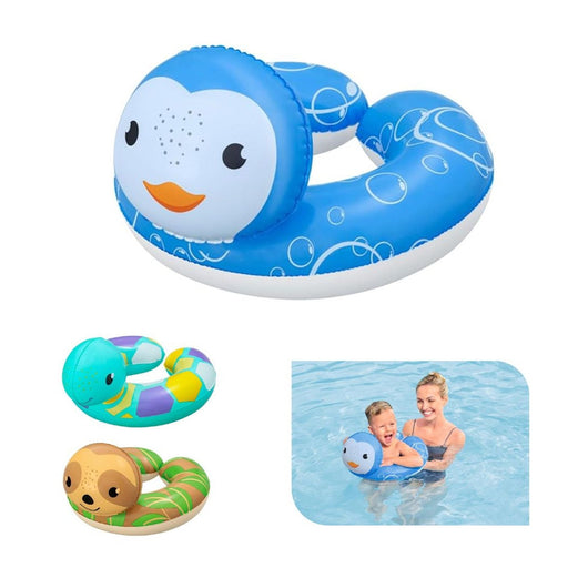 Trade Shop - Salvagente Galleggiante Gonfiabile Con Testa Animali Buffi Per Bambini 3-6 Anni 36405 -