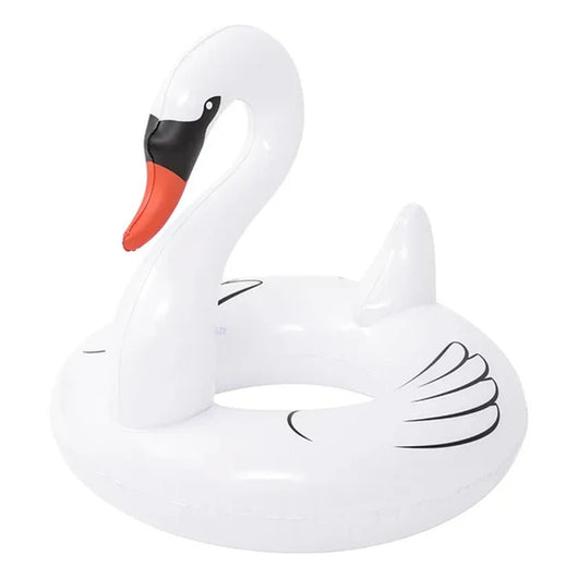 Trade Shop - Salvagente Gonfiabile A Forma Di Cigno Bianco Galleggiante Mare 104x104x96cm 016149 -