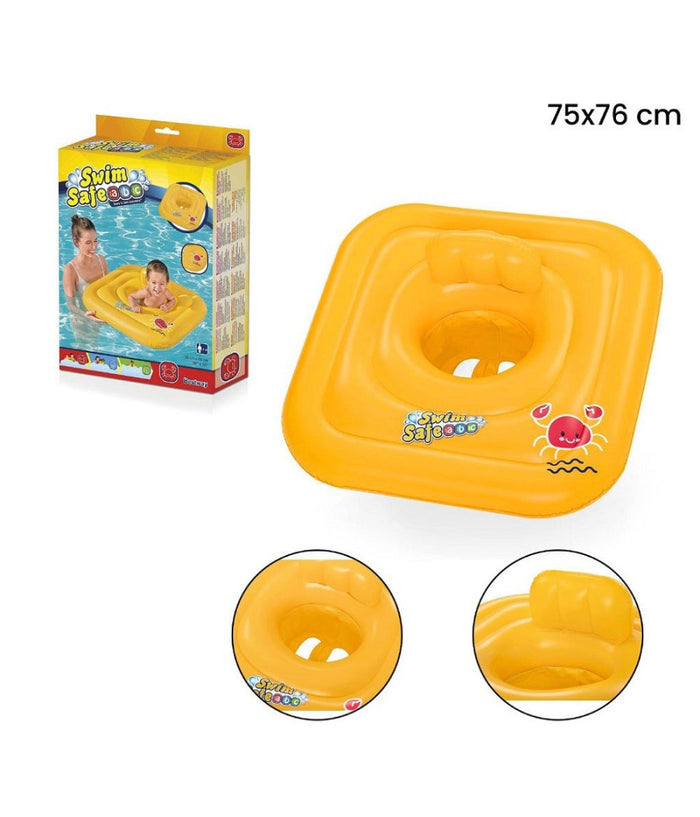 Trade Shop - Salvagente Gonfiabile A Mutandina Quadrato Swim Safe Abc Step A 76 X 76 Cm 32050 -