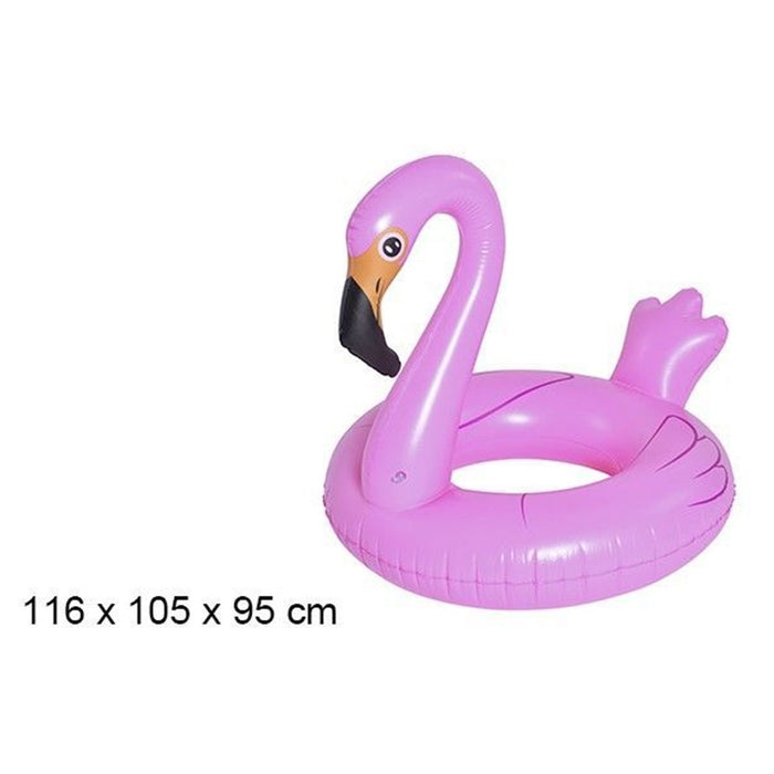 Trade Shop - Salvagente Gonfiabile Ciambella Forma Fenicottero Rosa 116x105x95cm Mare Piscina 016140 -