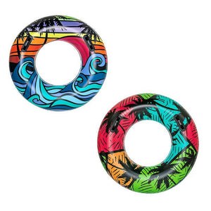 Trade Shop - Salvagente Gonfiabile Con Maniglie Palme Tropicali 91cm 2 Colori Assortiti 36350 -