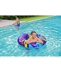 Trade Shop - Salvagente Gonfiabile Fantasia Geometrica ø 107 Cm Ciambella Mare Piscina 36228 -