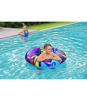 Trade Shop - Salvagente Gonfiabile Fantasia Geometrica ø 107 Cm Ciambella Mare Piscina 36228 -