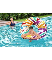 Trade Shop - Salvagente Gonfiabile Fantasia Geometrica ø 107 Cm Ciambella Mare Piscina 36228 -