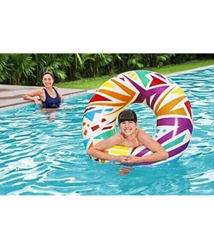 Trade Shop - Salvagente Gonfiabile Fantasia Geometrica ø 107 Cm Ciambella Mare Piscina 36228 -