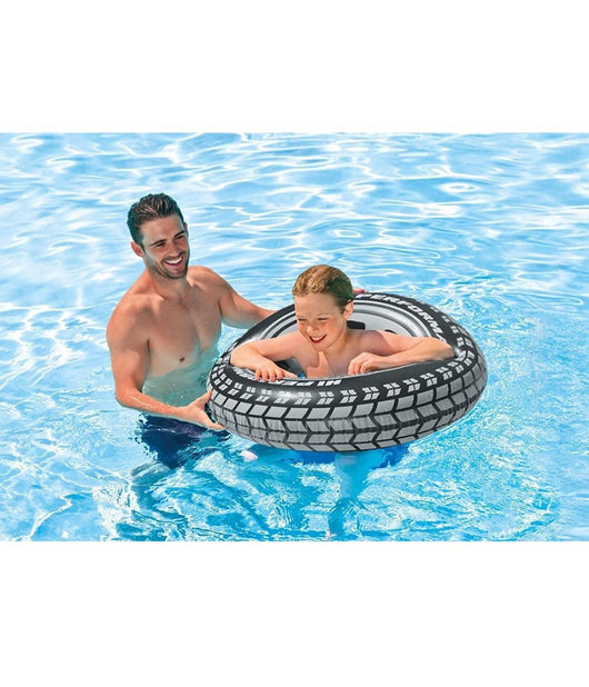 Trade Shop - Salvagente Gonfiabile Materassino A Forma Di Ruota Per Mare Piscina 91 Cm 59252 -