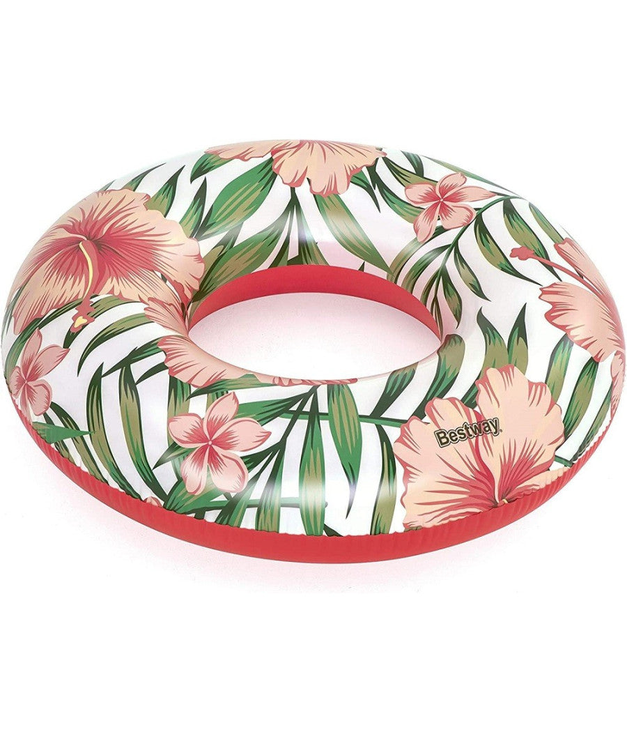 Salvagente Palme Tropicali Floreali 119cm Ciambella Gonfiabile Mare Piscina 3623         