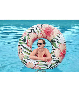 Salvagente Palme Tropicali Floreali 119cm Ciambella Gonfiabile Mare Piscina 3623         