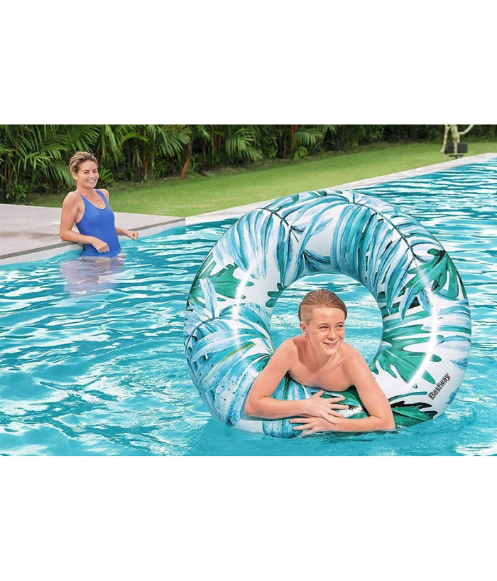 Salvagente Palme Tropicali Floreali 119cm Ciambella Gonfiabile Mare Piscina 3623         