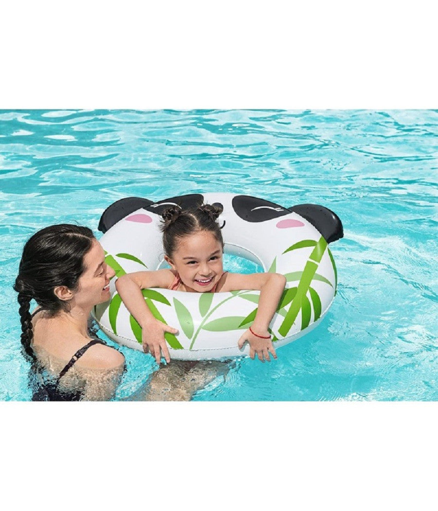 Trade Shop - Salvagente Panda/rana 79x85cm Ciambella Gonfiabile Mare Bambini 3-6 Anni 36351 -