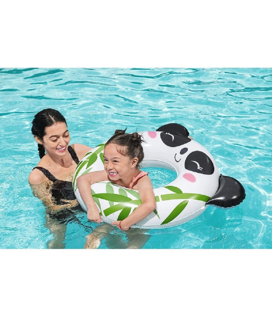 Trade Shop - Salvagente Panda/rana 79x85cm Ciambella Gonfiabile Mare Bambini 3-6 Anni 36351 -