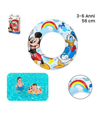 Trade Shop - Salvagente Topolino Mickey Mouse Paperino 56 Cm Per Mare Piscina Bambini 91004 -