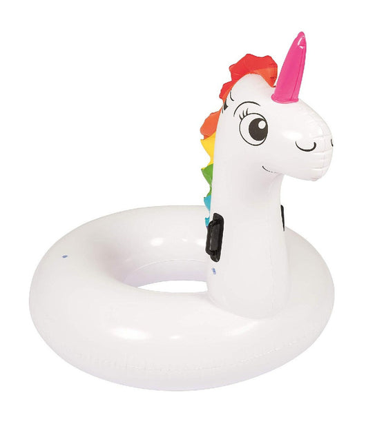 Salvagente Unicorno Cavalcabile Bianco Arcobaleno Ciambella 136 X 131 Cm         