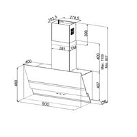 Samet cappa da parete Estia 90 colore nero opaco
