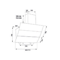 Samet Cappa da parete TURBINE 90 nera 90 cm