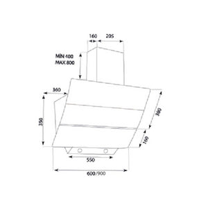 Samet Cappa da parete TURBINE 90 nera 90 cm