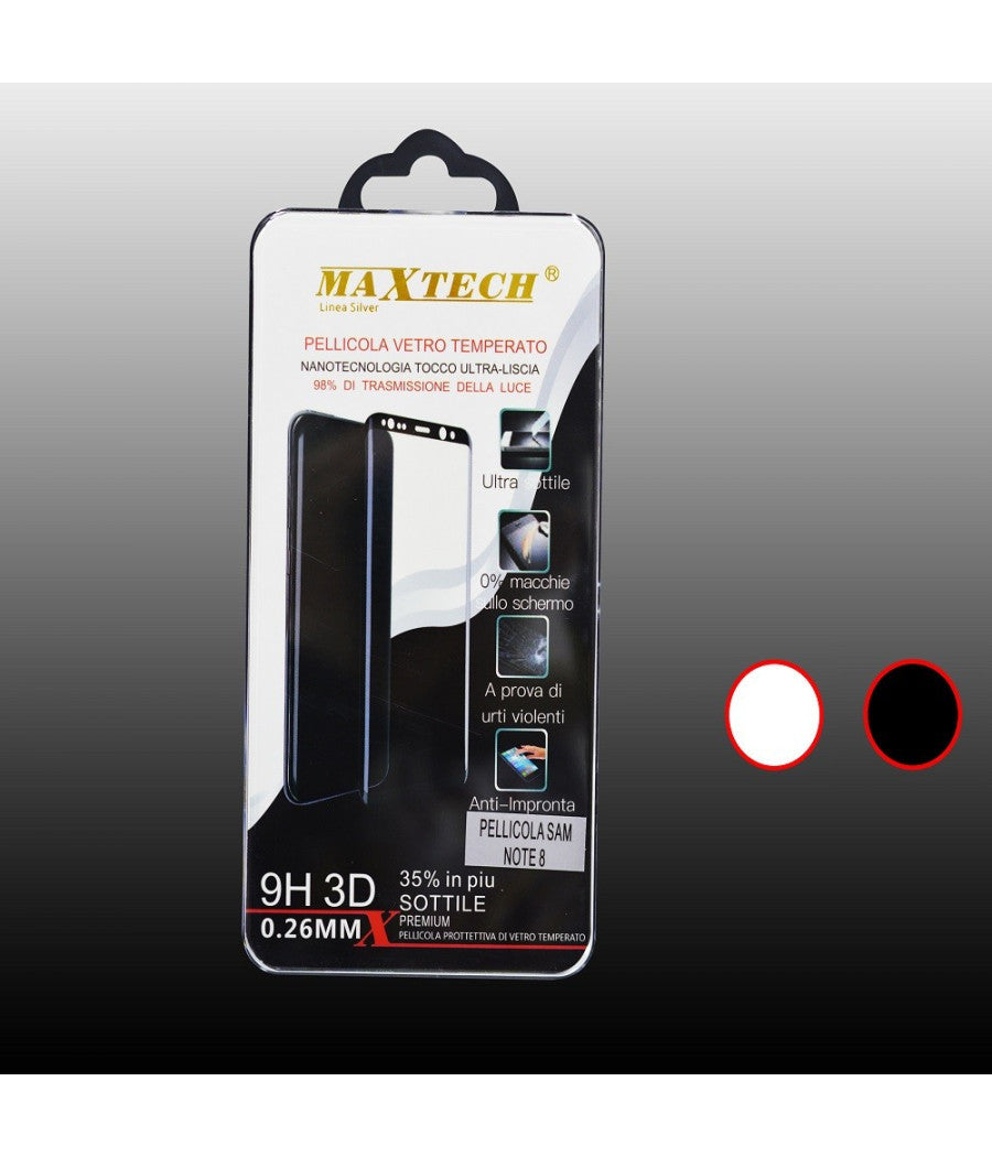 Samsung Galaxy Note 8 Vetro Temperato Pellicola Proteggi Schermo 3d Maxtech P-note8         
