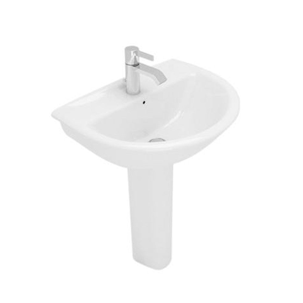 Sanitari bagno in set completo di lavabo con colonna e copriwater