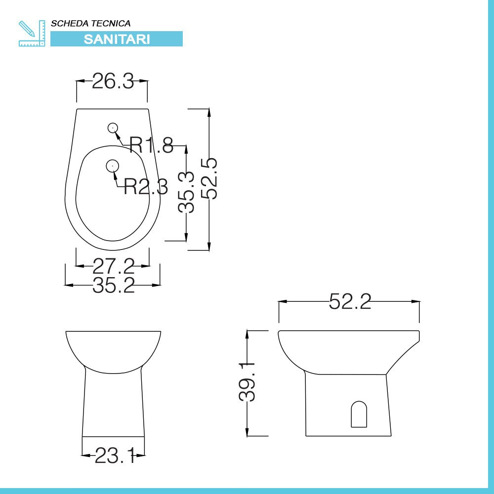 Sanitari bagno in set completo di lavabo con colonna e copriwater