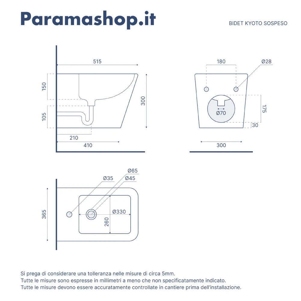 Coppia sanitari in ceramica sospesi vaso rimless, bidet e copri-wc nero opaco | Kyoto