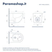 Sanitari sospesi in ceramica rimless sedile con chiusura rallentata | Parigi