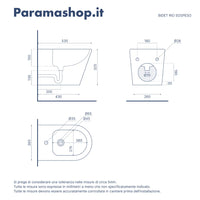 Sanitari sospesi in ceramica bianco lucido vaso tornado silent flush sedile soft-close e bidet | Rio
