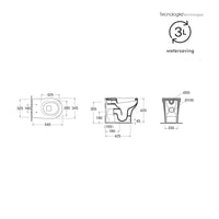 Sanitari filo muro Azzurra Pratica terra wc + bidet e sedile - Azzurra ceramica