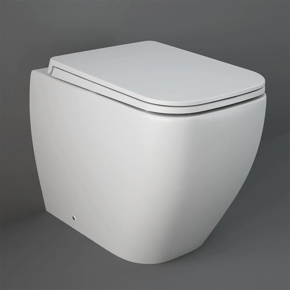 Sanitari filomuro bianco opaco Rimless Rak serie Metropolitan copriwc soft-close