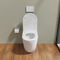 Vaso WC filomuro rimless in ceramica bianco lucido con sedile soft-close | Europa