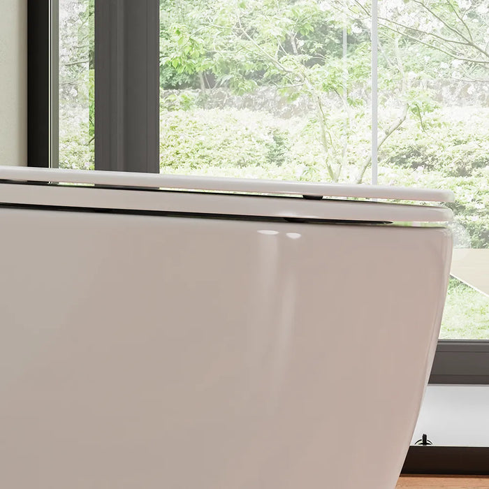 Vaso WC filomuro rimless in ceramica bianco lucido con sedile soft-close | Europa