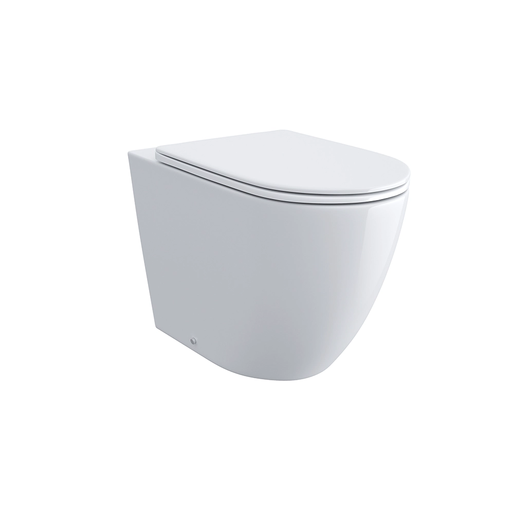 Vaso WC filomuro rimless in ceramica bianco lucido con sedile soft-close | Europa