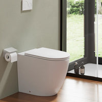 Vaso WC filomuro rimless in ceramica bianco opaco con sedile soft-close | Europa