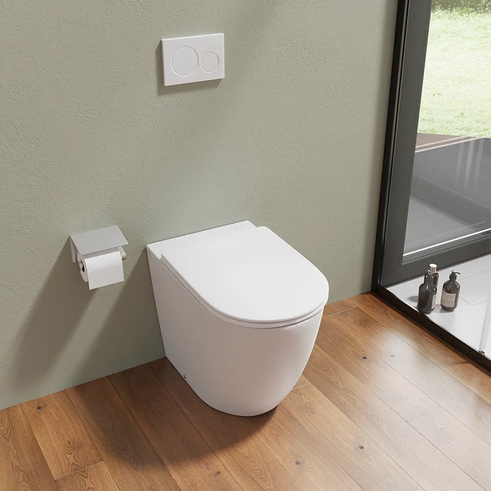 Vaso WC filomuro rimless in ceramica bianco opaco con sedile soft-close | Europa