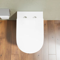 Vaso WC filomuro rimless in ceramica bianco opaco con sedile soft-close | Europa