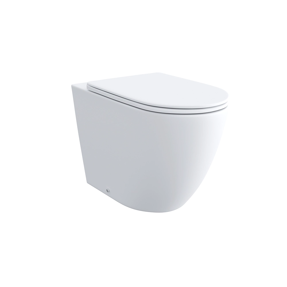 Vaso WC filomuro rimless in ceramica bianco opaco con sedile soft-close | Europa
