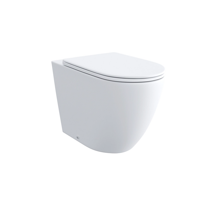 Vaso WC filomuro rimless in ceramica bianco opaco con sedile soft-close | Europa