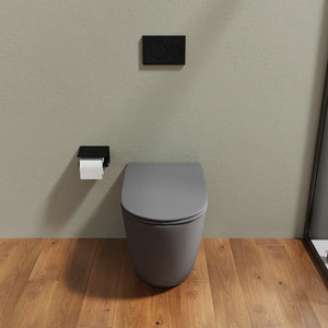 Vaso WC filomuro rimless in ceramica grigio opaco con sedile soft-close | Europa