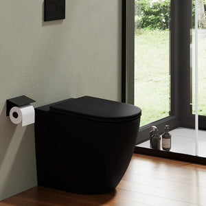 Vaso WC filomuro rimless in ceramica nero opaco con sedile soft-close | Europa