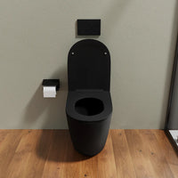 Vaso WC filomuro rimless in ceramica nero opaco con sedile soft-close | Europa