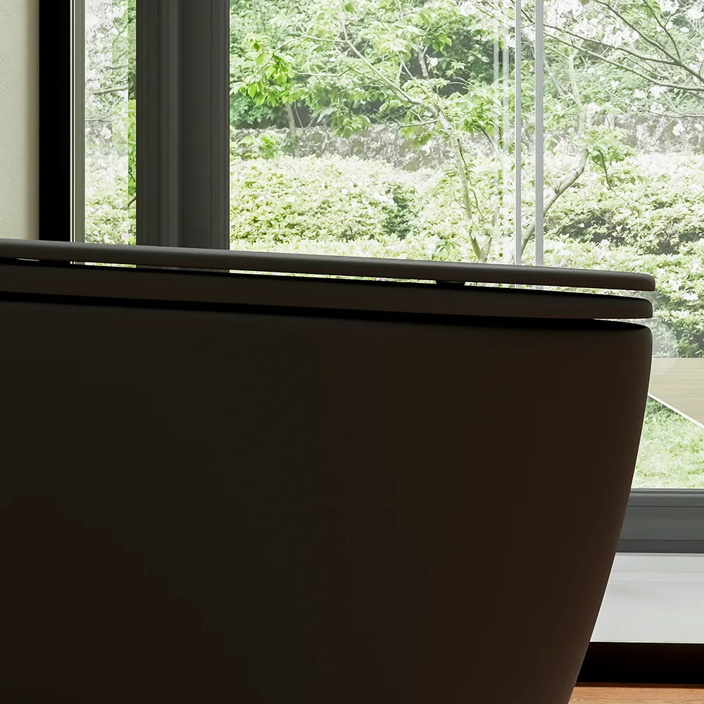 Vaso WC filomuro rimless in ceramica nero opaco con sedile soft-close | Europa