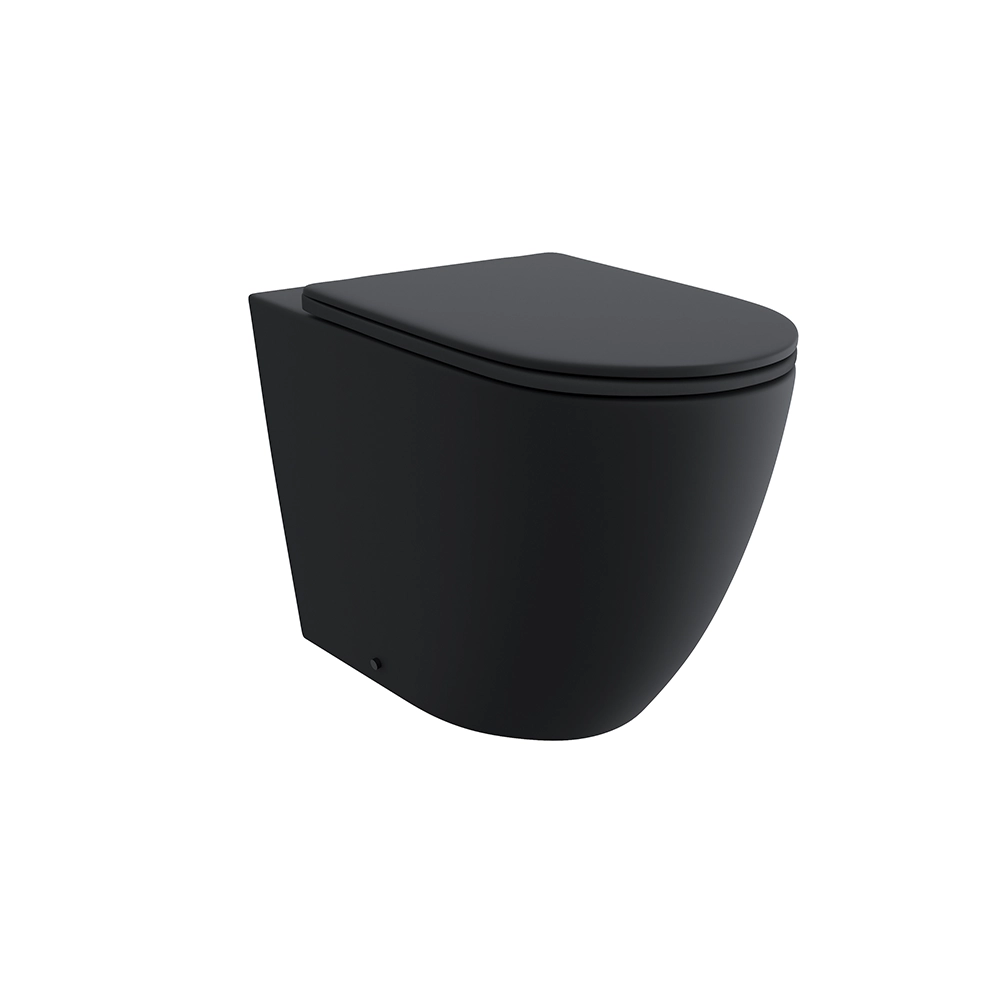 Vaso WC filomuro rimless in ceramica nero opaco con sedile soft-close | Europa