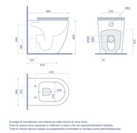 Sanitari filomuro in ceramica grigio opaco vaso rimless con copriwc soft-close e bidet ASIA Regos