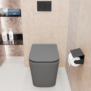 Vaso filomuro rimless in ceramica grigio opaco con sedile soft-close | Londra