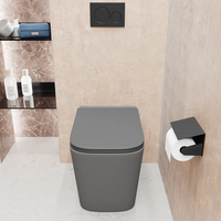 Vaso filomuro rimless in ceramica grigio opaco con sedile soft-close | Londra