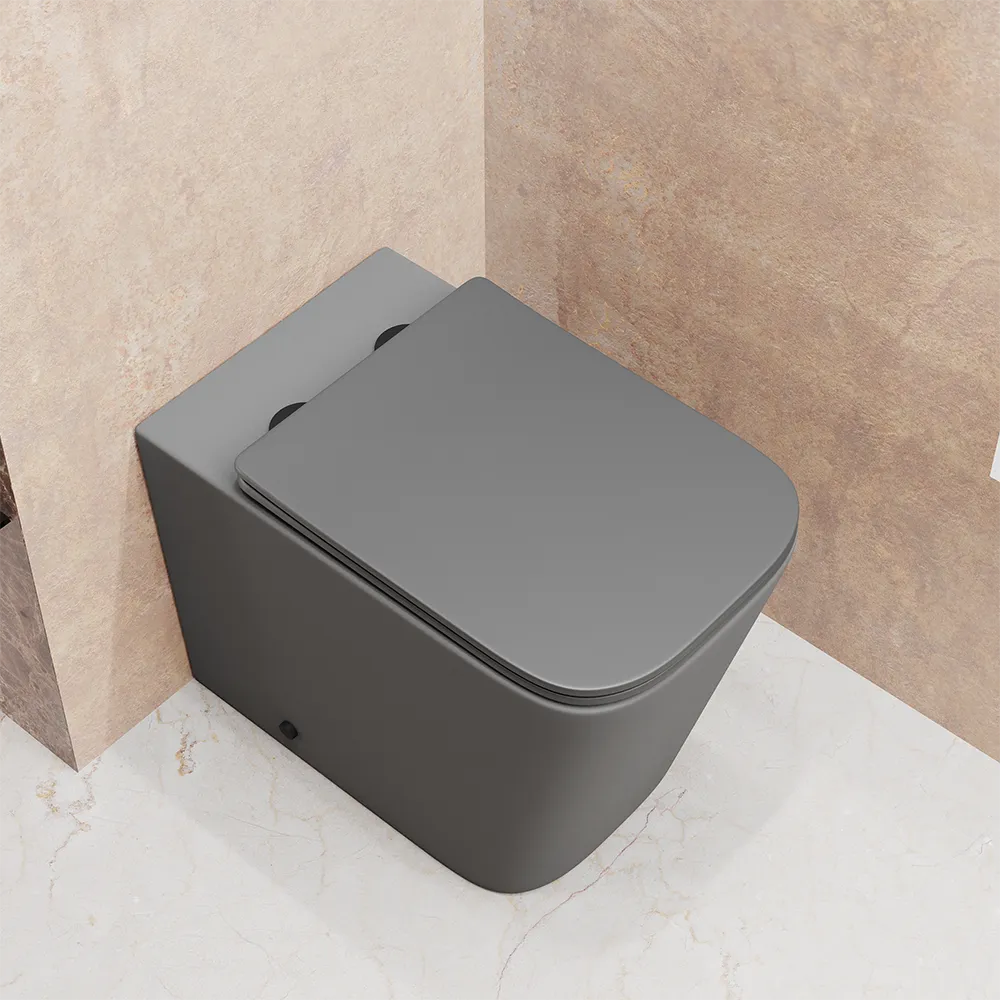 Vaso filomuro rimless in ceramica grigio opaco con sedile soft-close | Londra