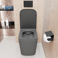 Vaso filomuro rimless in ceramica grigio opaco con sedile soft-close | Londra